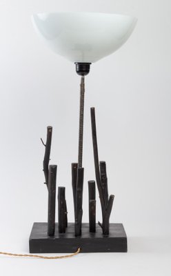 Lamp in Wood and Lampshade in Polypropylene, 1980s-WFS-744712