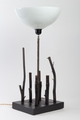 Lamp in Wood and Lampshade in Polypropylene, 1980s-WFS-744712