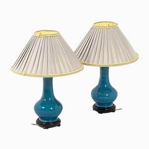 Lamps in Ceramic and Gilt Bronze by Pol Chambost, 19th Century, Set of 2-CEJ-886019