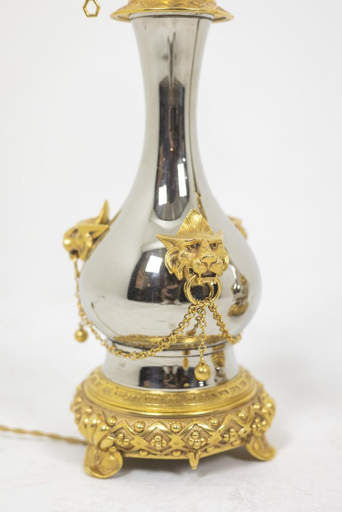 Lamps in Metal and Gilded Bronze, 1880, Set of 2