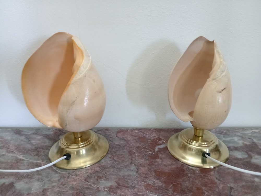 Lamps with Shell, 1980s, Set of 2