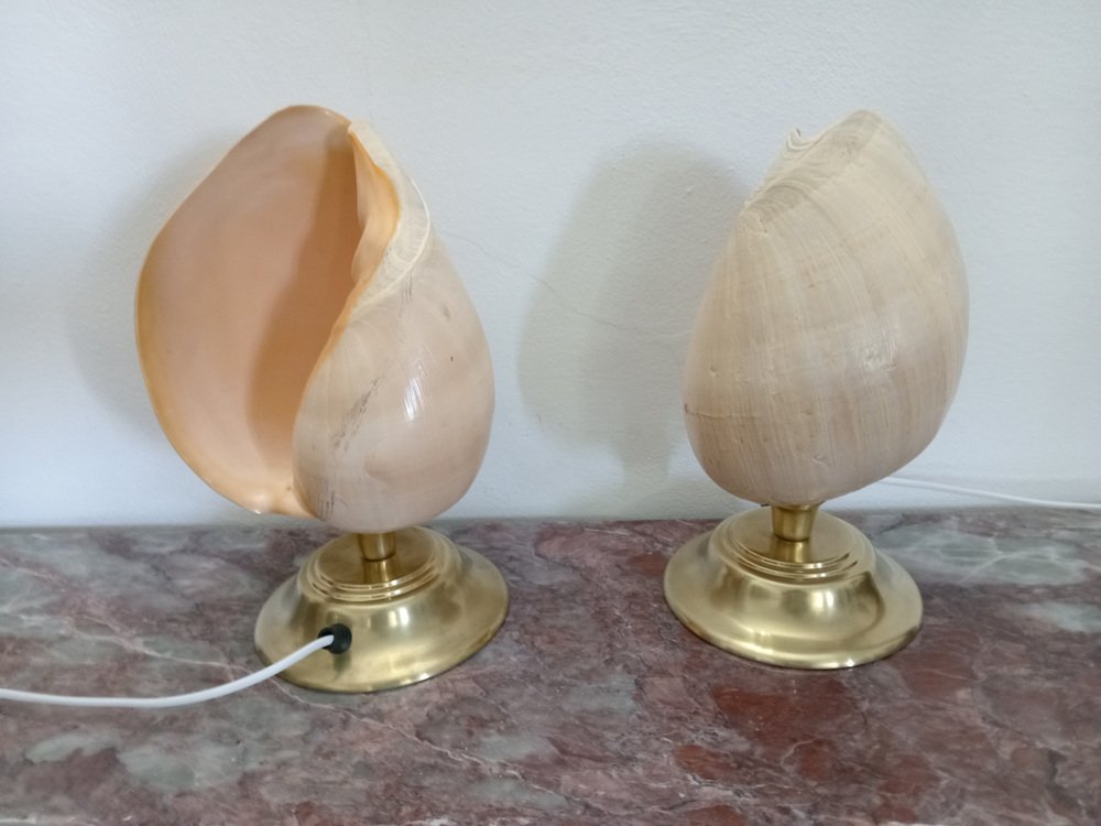 Lamps with Shell, 1980s, Set of 2