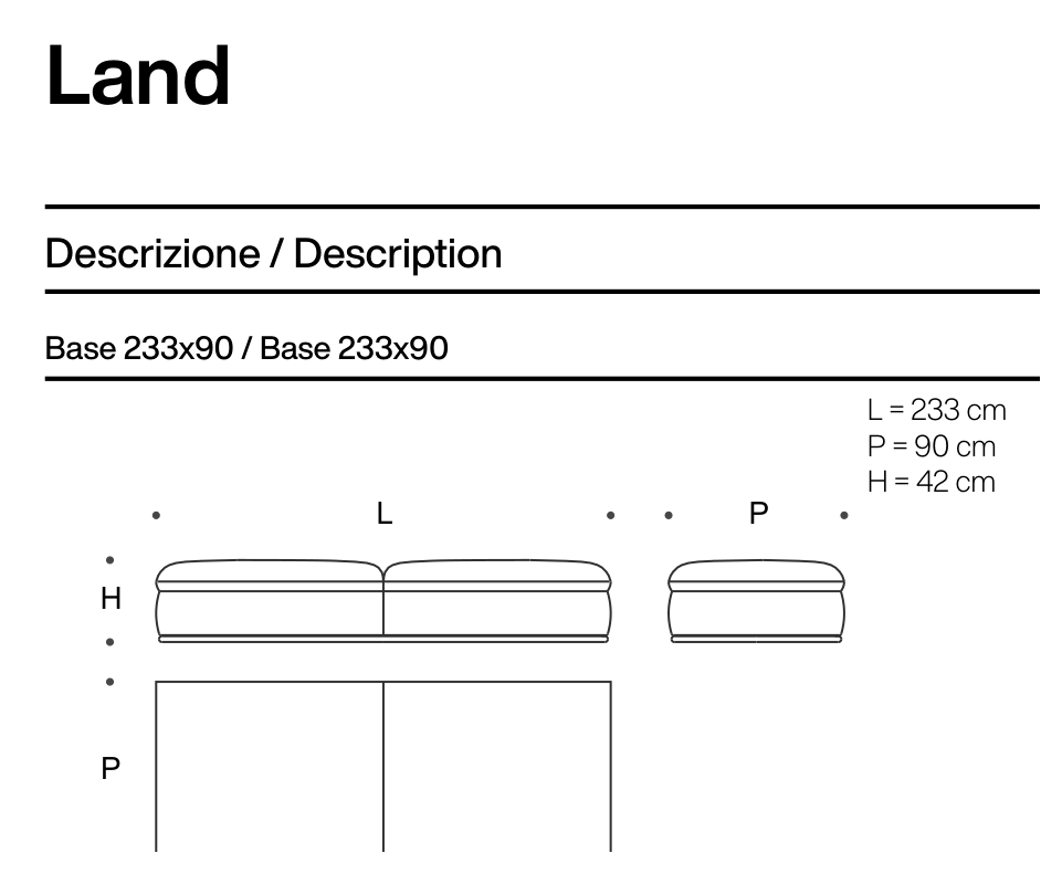 LAND Base 233×90 (W233×D90×H42)