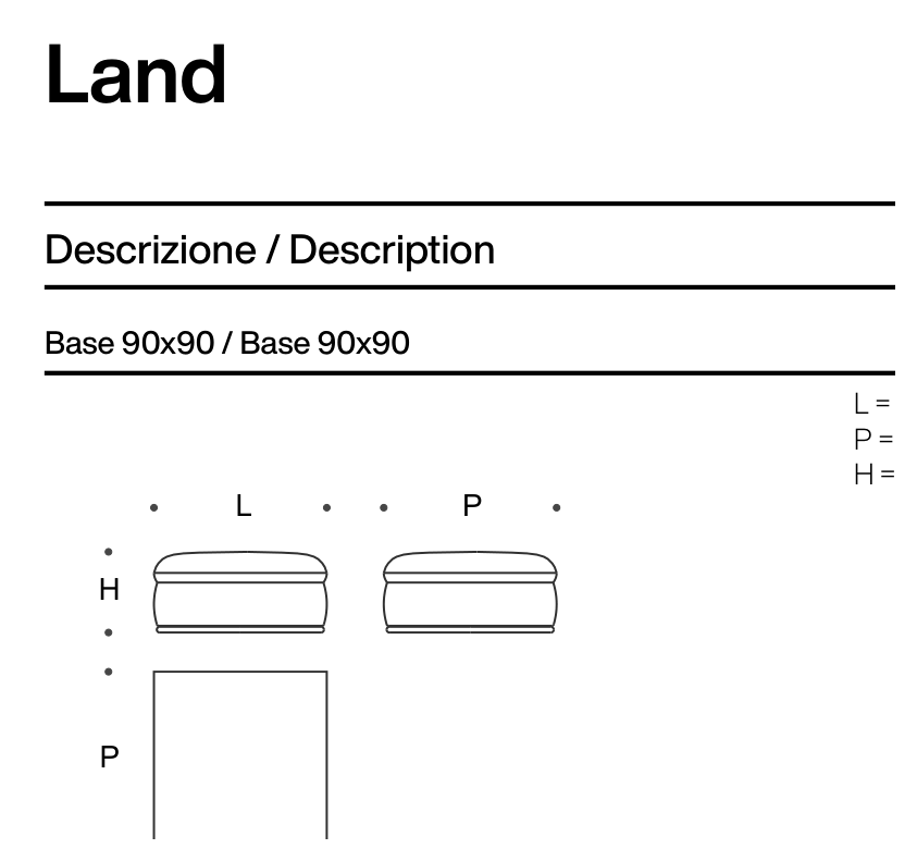 LAND Base 90×90 (W90×D90×H42)