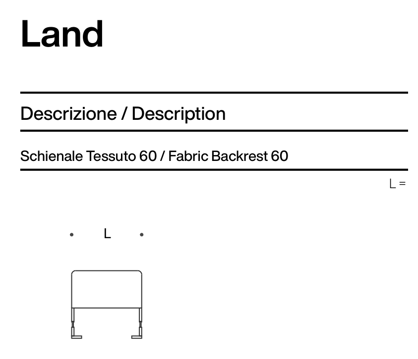 LAND Fabric Backrest 60 (W60)