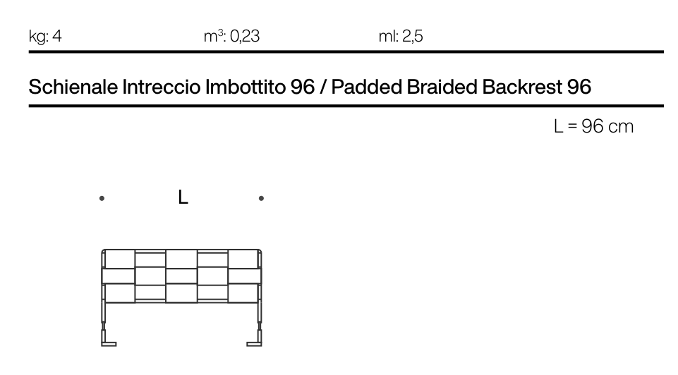 LAND Padded Braided Backrest 96 (W96)