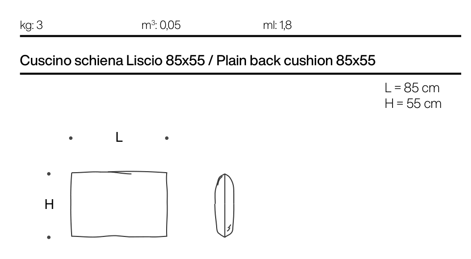 LAND Plain Cushion 85×55