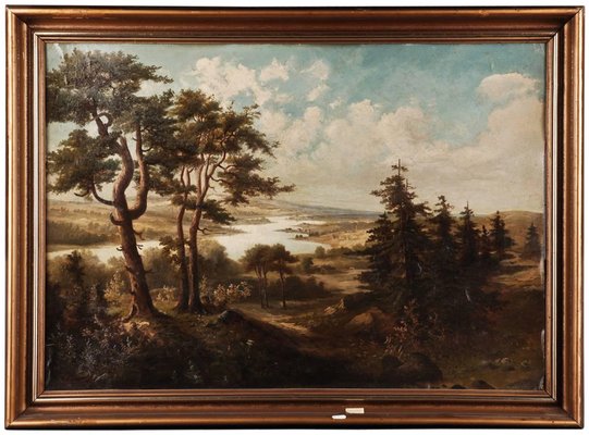 Landscape, 19th Century, Oil Painting, Framed-FLW-1401929