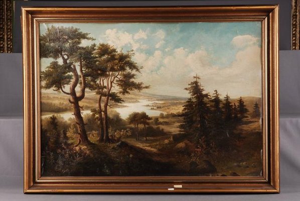 Landscape, 19th Century, Oil Painting, Framed-FLW-1401929