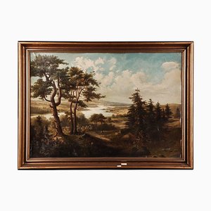 Landscape, 19th Century, Oil Painting, Framed-FLW-1401929