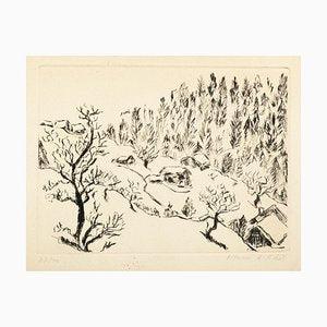 Landscape - Etching and Drypoint by Edmone A. Ades - Mid 20th Century Mid 20th Century-ZCI-755251