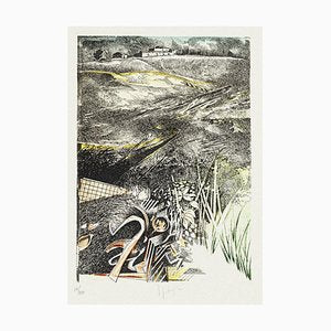 Landscape Etching on Paper by Mario Logli-ZCI-765166