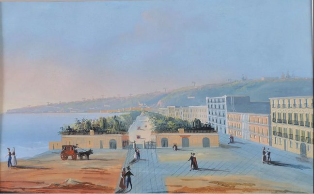 Landscape from Naples, Gouache, Early 19th Century-QOR-2027056