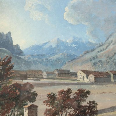 Landscape, Gouache on Cardboard, 1800s, Framed-VMM-2023917