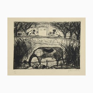 Landscape - Original Etching by N. Gattamelata - Late 20th Century Late 20th Century-ZCI-758356