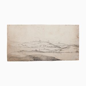 Landscape - Original Ink and Watercolor by Verdussen - Mid 18th Century Mid 18th Century-ZCI-768574