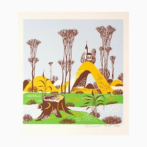 Landscape - Original Screen Print by T.P. Rvat - 1974 1974-ZCI-758772