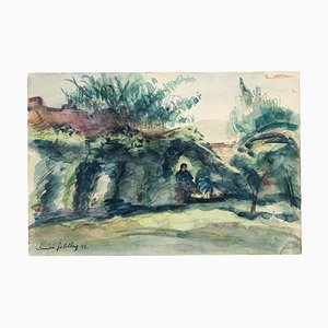 Landscape - Original Watercolor by S. Goldberg - 1953 1953-ZCI-758152