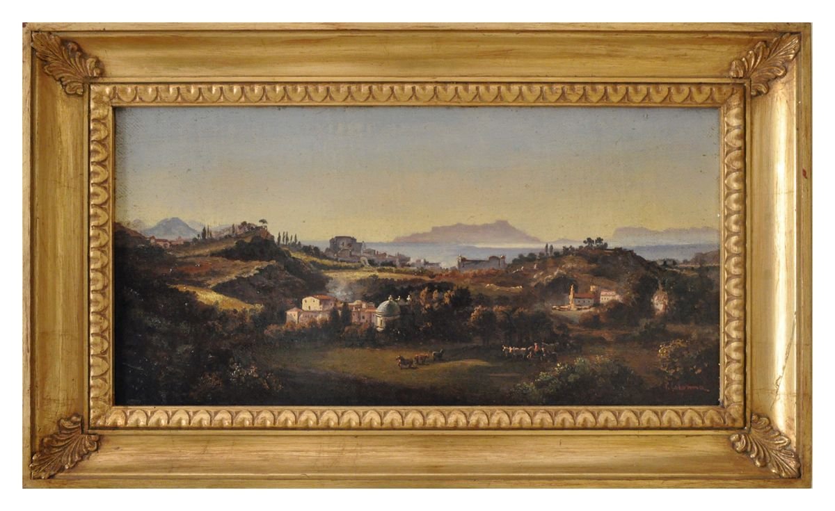 Landscape, School of Posillipo Napoli, Oil on Canvas