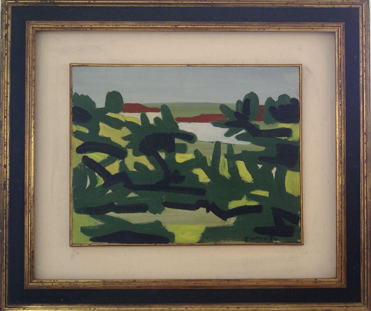 Landscape. Villa Borghese (Rome, Italy) - Oil on Canvas 1960 ca. 1960s