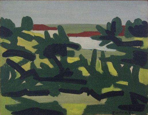 Landscape. Villa Borghese (Rome, Italy) - Oil on Canvas 1960 ca. 1960s-ZCI-759357