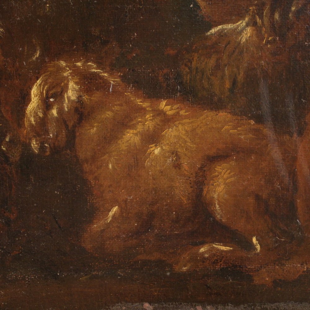 Landscape with Goats, 1680, Oil on Canvas, Framed