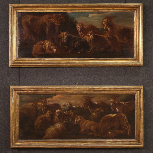 Landscape with Goats, 1680, Oil on Canvas, Framed