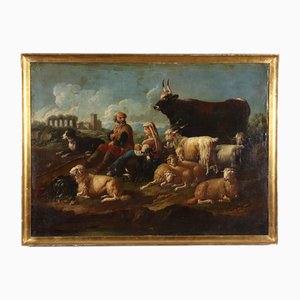 Landscape with Shepherds and Herds, Oil on Canvas-VMM-2023940