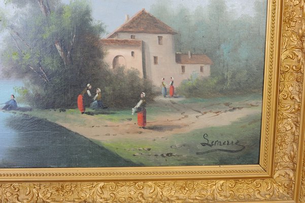 Landscapes, France, Late 1800s, Oil on Canvas, Framed, Set of 2-GAP-1275181