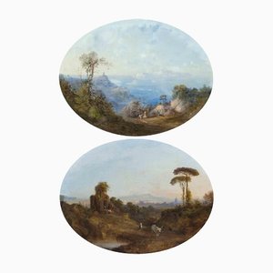 Landscapes With Views of Ancient Rome, Oil on Canvas, Mid 19th-Century, Set of 2-ZCI-1360052