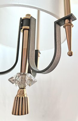 Lantern Hanging Light in Wrought Iron and Bronze, 1940s-AWH-1450795