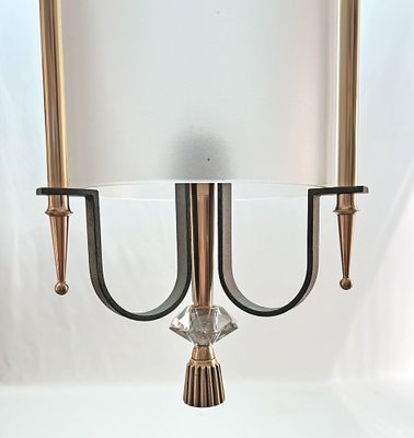 Lantern Hanging Light in Wrought Iron and Bronze, 1940s-AWH-1450795