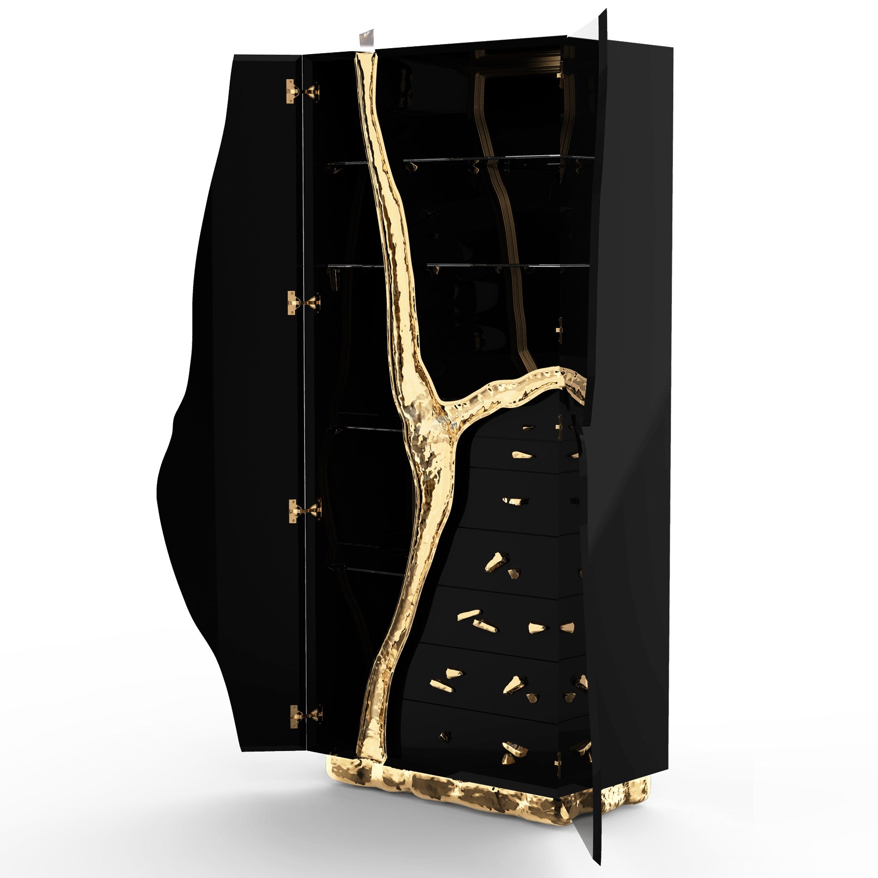 Lapiaz - Highboard by Boca Do Lobo #Black Lacquered