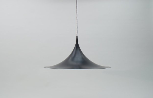 Larbe Black Semi Pendant Lamp by Claus Bonderup & Torsten Thorup for Fog & Mørup, 1970s-KQB-620737