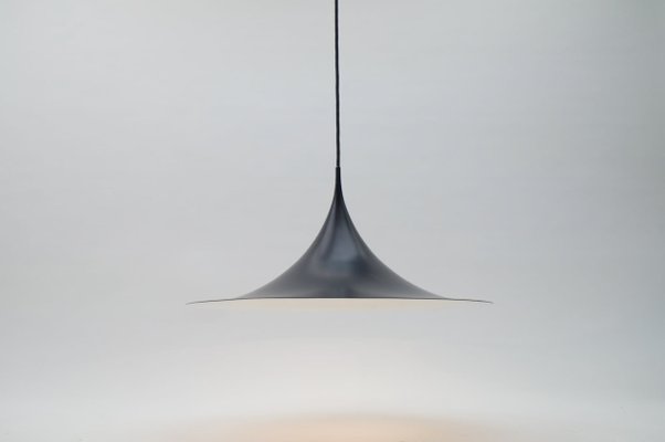 Larbe Black Semi Pendant Lamp by Claus Bonderup & Torsten Thorup for Fog & Mørup, 1970s-KQB-620737