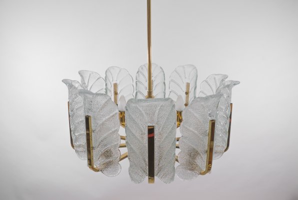 Large 10-Light Chandelier in the Style of Carl Fagerlund for Orrefors, 1960s-KQB-1436420