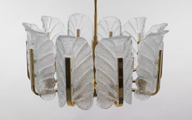 Large 10-Light Chandelier in the Style of Carl Fagerlund for Orrefors, 1960s-KQB-1436420