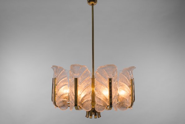 Large 10-Light Chandelier in the Style of Carl Fagerlund for Orrefors, 1960s-KQB-1436420