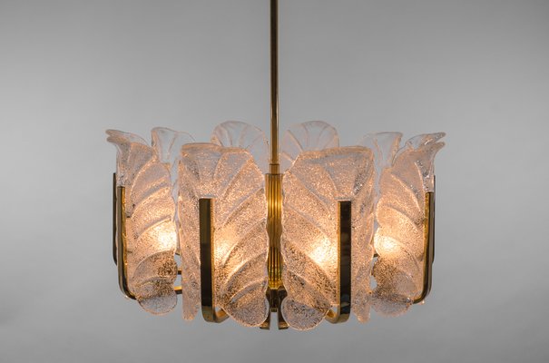 Large 10-Light Chandelier in the Style of Carl Fagerlund for Orrefors, 1960s-KQB-1436420