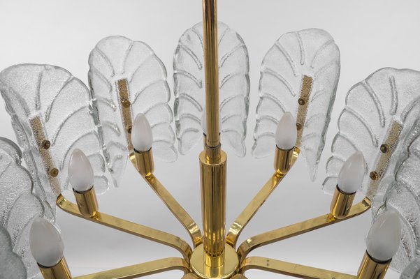 Large 10-Light Chandelier in the Style of Carl Fagerlund for Orrefors, 1960s-KQB-1436420