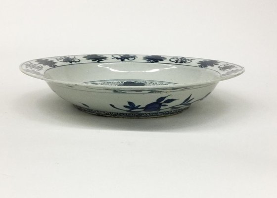 Large 16th Century Blue & White Grape Dish, Ming Dynasty, Jiajing Period-UCH-1224789