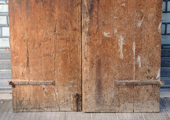 Large 17th Century Louis XIV Double Door with Signs and Traces of Lacquering Decorations, Italy-RAQ-2033394