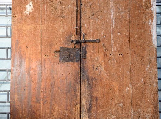 Large 17th Century Louis XIV Double Door with Signs and Traces of Lacquering Decorations, Italy-RAQ-2033394