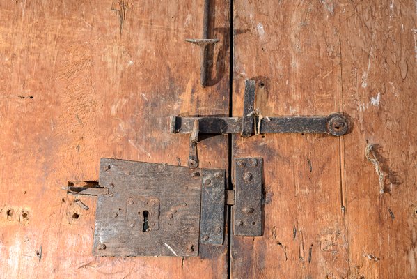 Large 17th Century Louis XIV Double Door with Signs and Traces of Lacquering Decorations, Italy-RAQ-2033394