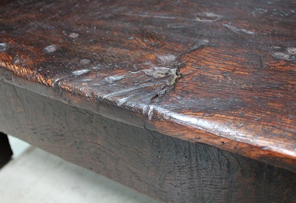 Large 17th Century Oak Bench with High Backsplash-RVK-742448