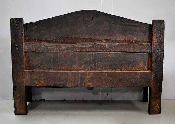 Large 17th Century Oak Bench with High Backsplash-RVK-742448