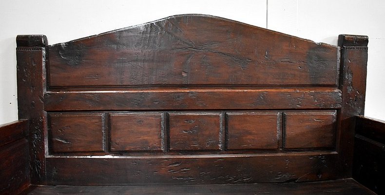 Large 17th Century Oak Bench with High Backsplash-RVK-742448