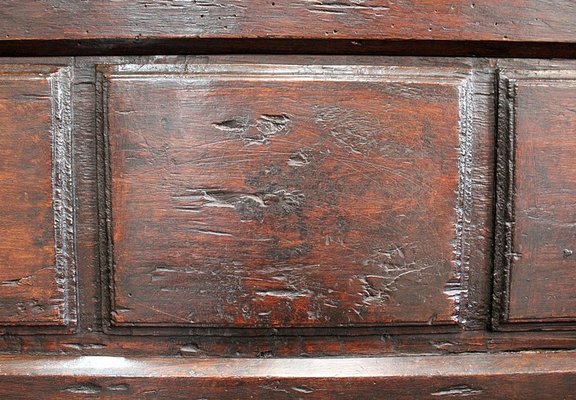 Large 17th Century Oak Bench with High Backsplash-RVK-742448