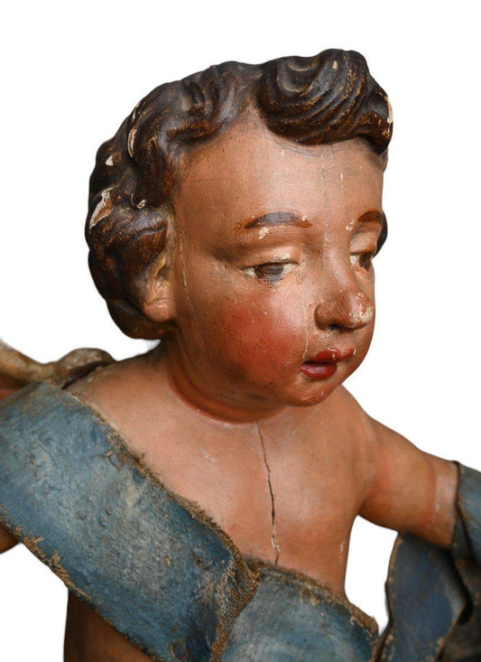 Large 18th Century Baroque Sculpture of an Angel