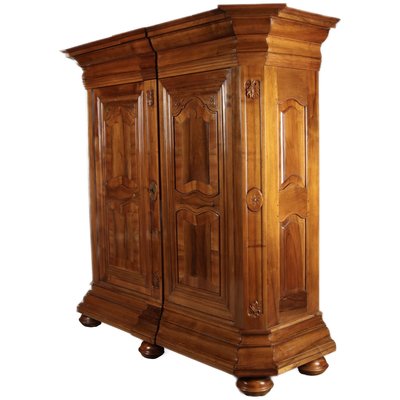 Large 18th Century Baroque Walnut Cabinet, 1760s-DXD-2033236